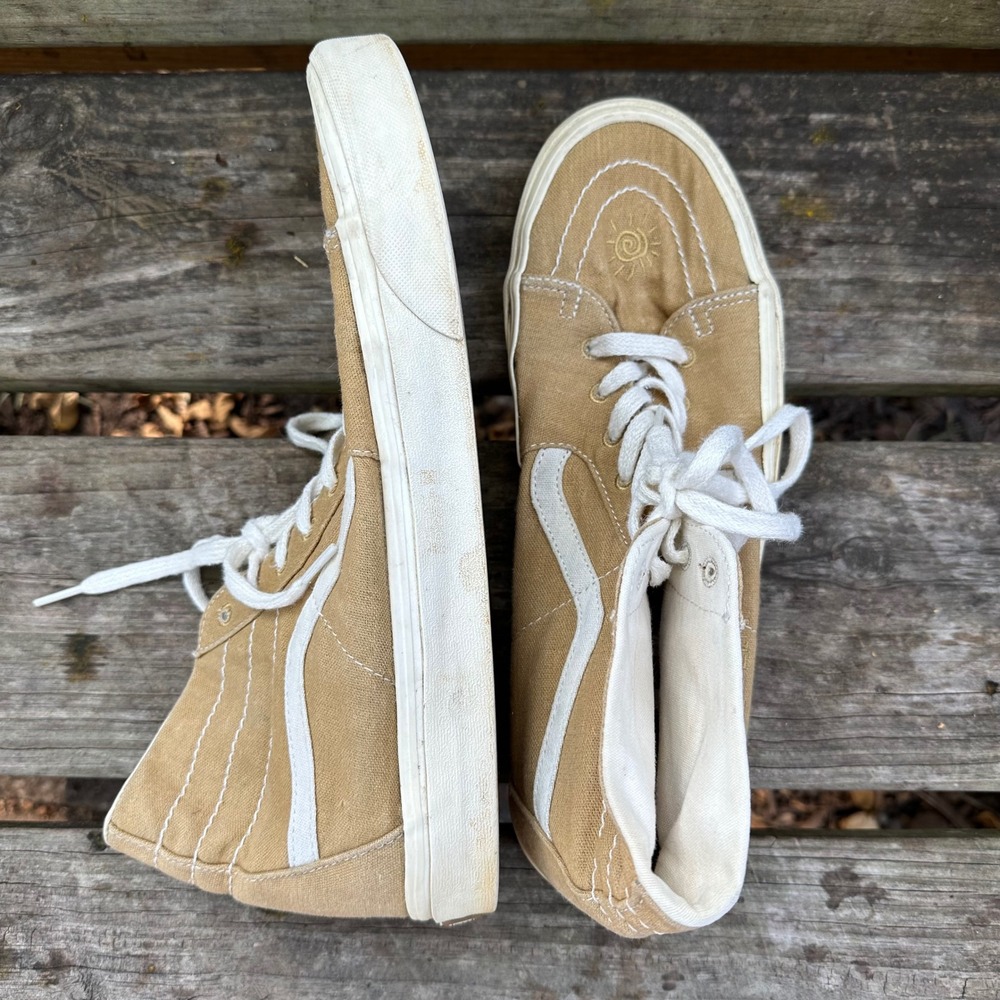 Vans Sk8-Hi Tapered Eco‎ Theory  Peace Leaf Mustard High Top Sneakers Men's 11.5 - Picture 5 of 9